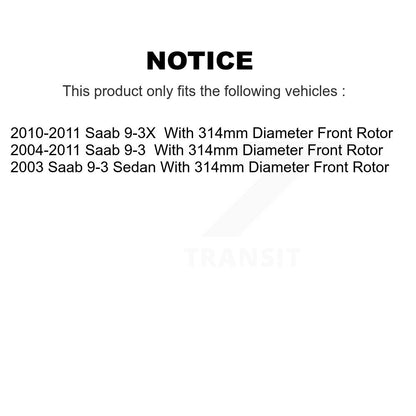 Rotor de frein à disque avant (1 pièce seulement) pour Saab 9-3 9-3X 8-980578
