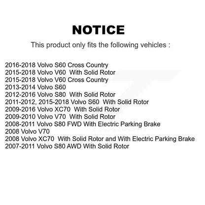 Rotor de frein à disque arrière (1 pièce seulement) pour Volvo XC70 S60 V60 S80 Cross Country