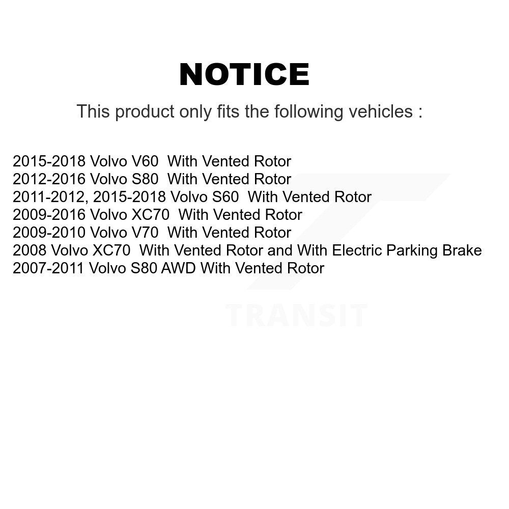 Rotor de frein à disque arrière (1 pièce seulement) pour Volvo XC70 S60 V60 S80 V70 8-980609