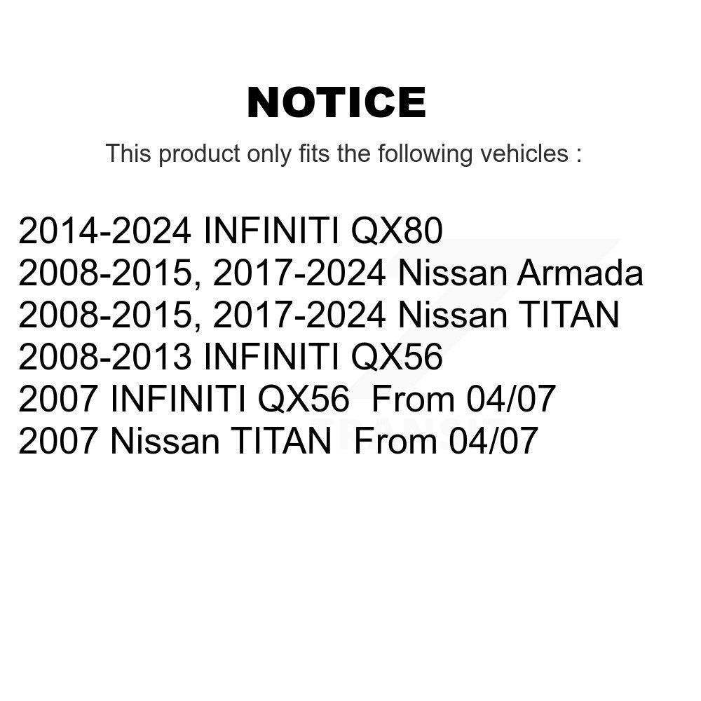 Rotor de frein à disque avant (1 pièce seulement) pour Nissan TITAN Armada INFINITI QX80 QX5