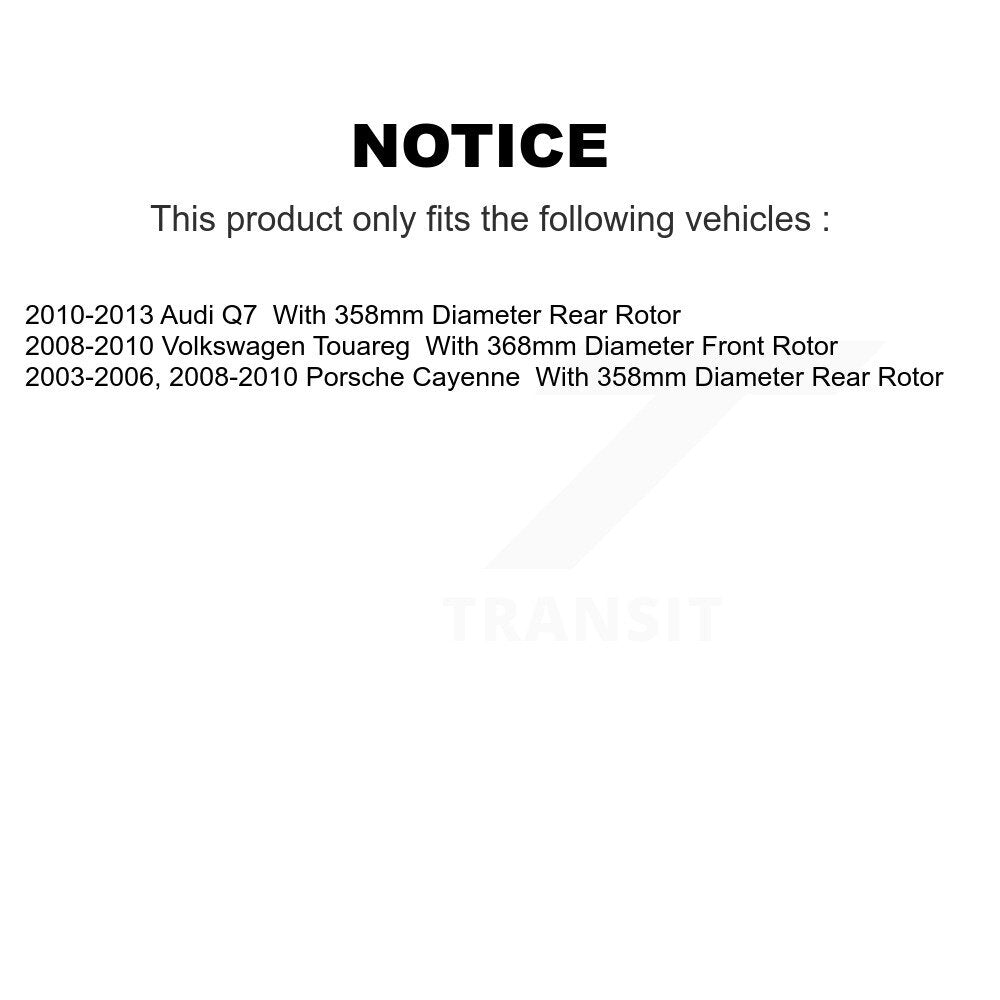 Rotor de frein à disque arrière (1 pièce seulement) pour Audi Q7 Porsche Cayenne Volkswagen
