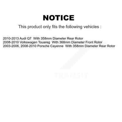 Rotor de frein à disque arrière (1 pièce seulement) pour Audi Q7 Porsche Cayenne Volkswagen