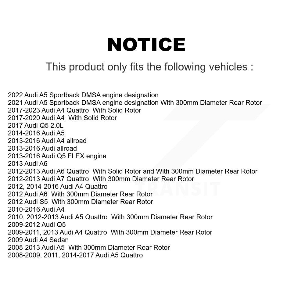 Rotor de frein à disque arrière (1 pièce seulement) pour Audi Q5 A4 Quattro A5 allroad Sportbac