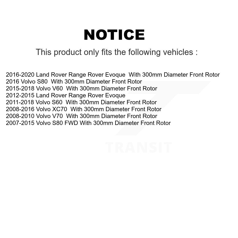 Rotor de frein à disque avant (1 pièce seulement) pour Volvo Land Rover Range Evoque XC70 S6