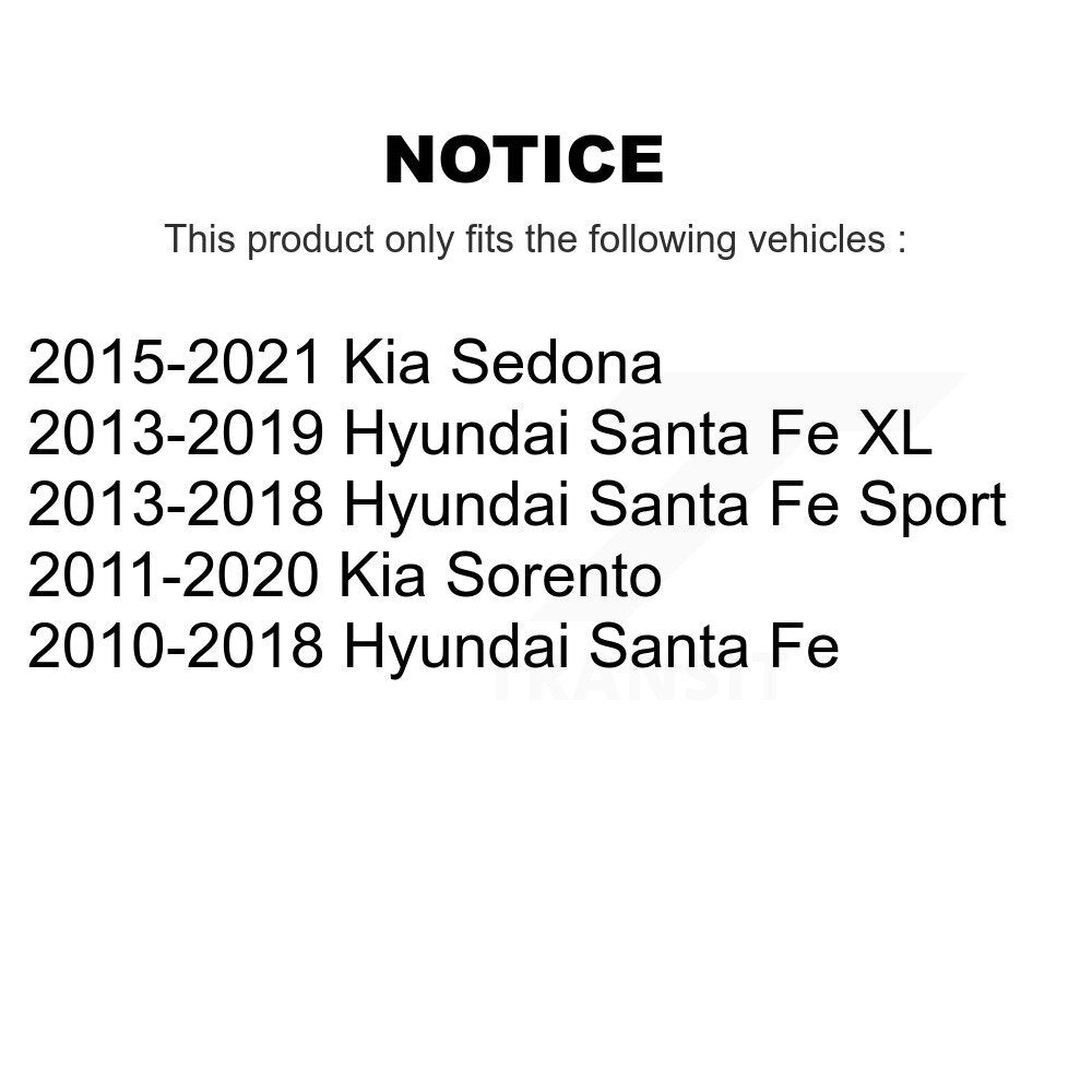 Rotor de frein à disque arrière (1 pièce seulement) pour Hyundai Kia Sorento Santa Fe Sport XL