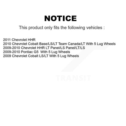 Tambour de frein arrière (1 pièce seulement) pour Chevrolet Cobalt Pontiac G5 HHR 8-9808