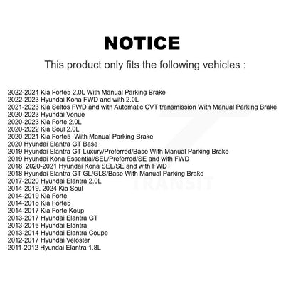 Rotor de frein à disque arrière (1 pièce seulement) pour Hyundai Elantra Kia Kona Forte Soul GT