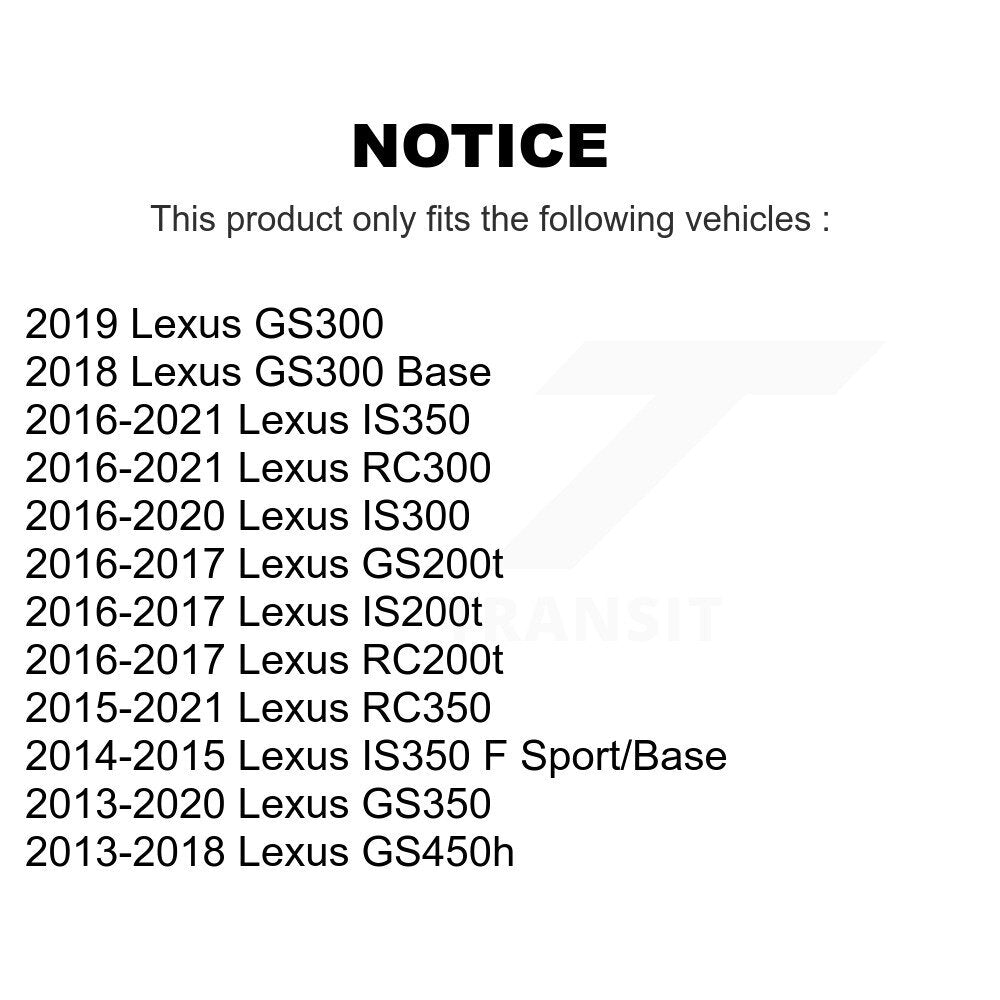 Rotor de frein à disque arrière (1 pièce seulement) pour Lexus IS300 IS350 GS350 RC350 RC300