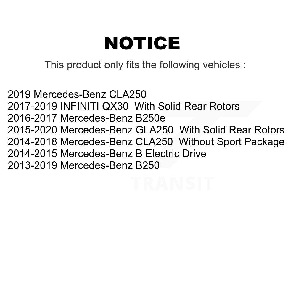 Rotor de frein à disque arrière (1 pièce seulement) pour Mercedes-Benz GLA250 CLA250 B250 QX30