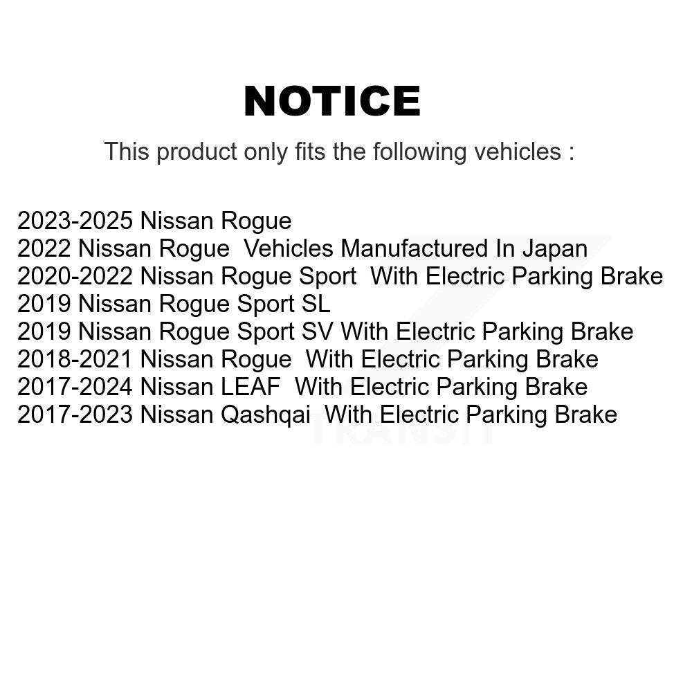 Rotor de frein à disque arrière (1 pièce seulement) pour Nissan Rogue Qashqai Sport LEAF