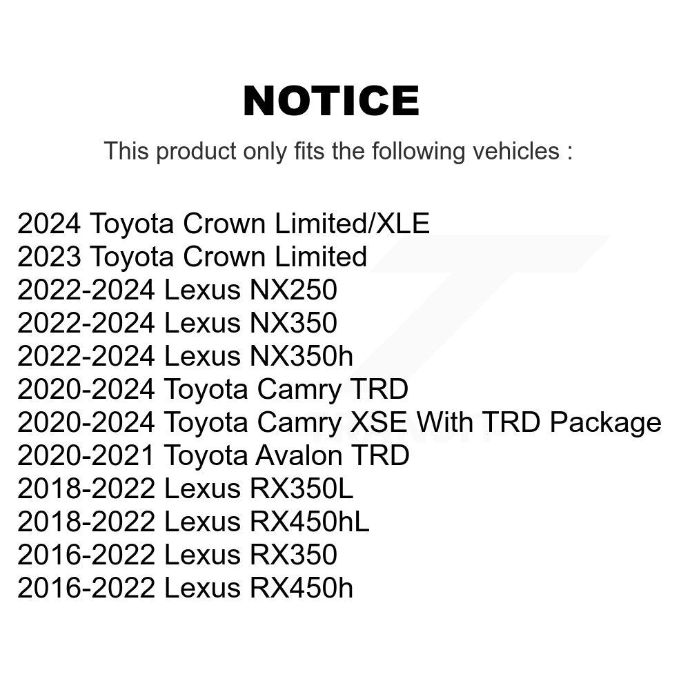 Rotor de frein à disque avant (1 pièce seulement) pour Lexus Toyota RX350 Camry NX350h NX350