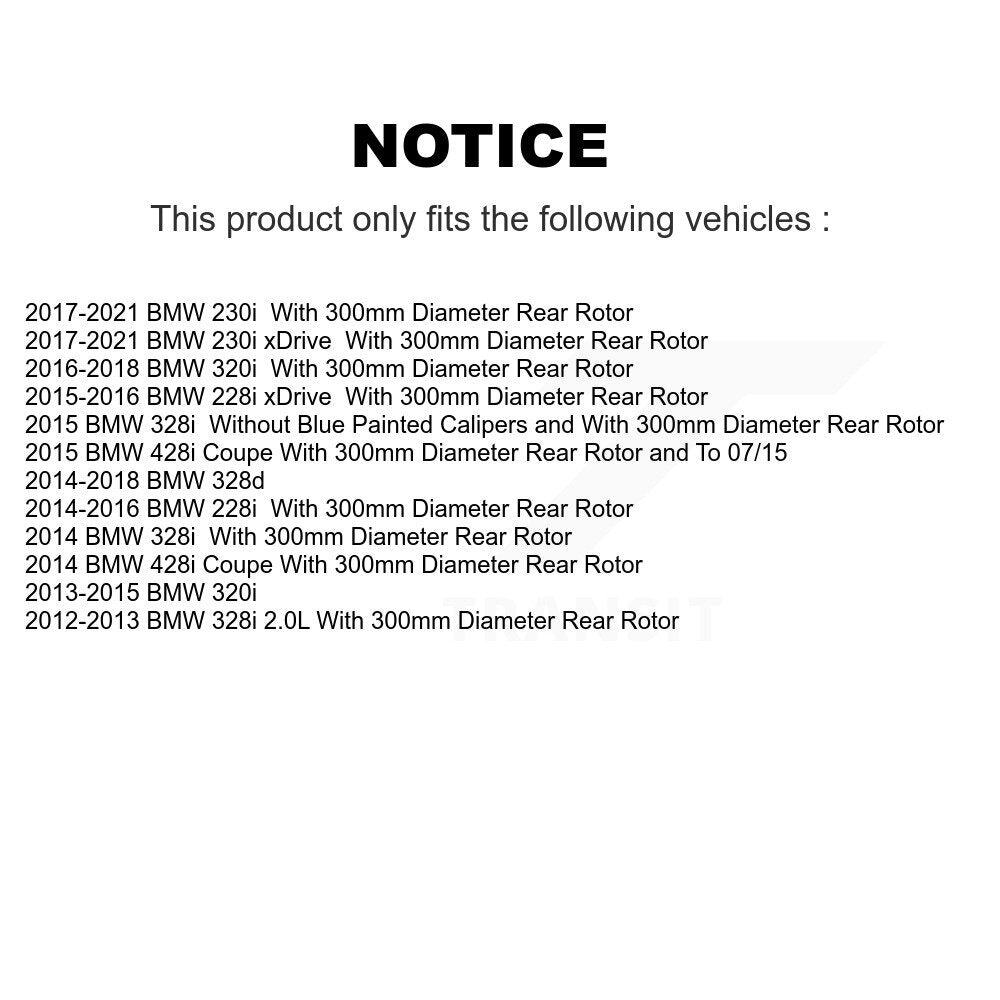 Rotor de frein à disque arrière (1 pièce seulement) pour BMW 230i xDrive 228i 328i 320i 428i