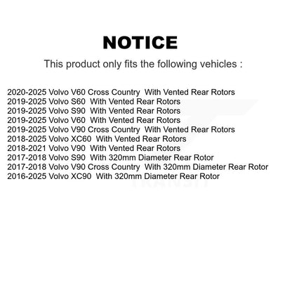 Rotor de frein à disque arrière (1 pièce seulement) pour Volvo XC60 XC90 S60 V60 Cross Country
