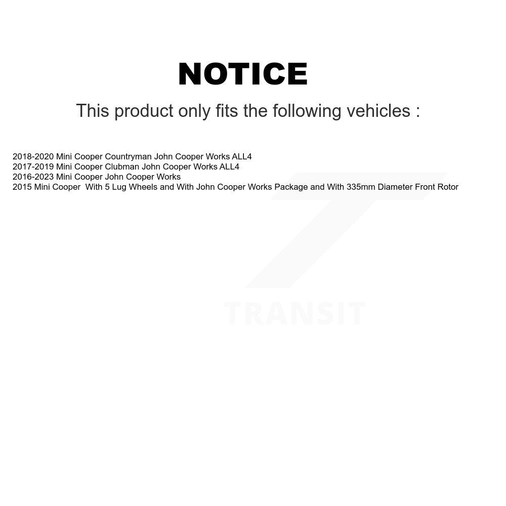 Rotor de frein à disque avant (1 pièce seulement) pour Mini Cooper Countryman Clubman