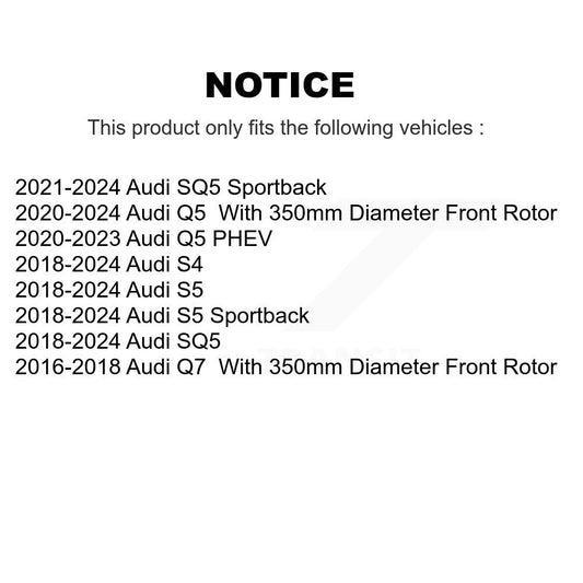 Rotor de frein à disque avant (1 pièce seulement) pour Audi Q5 Q7 SQ5 S5 S4 Sportback PHEV