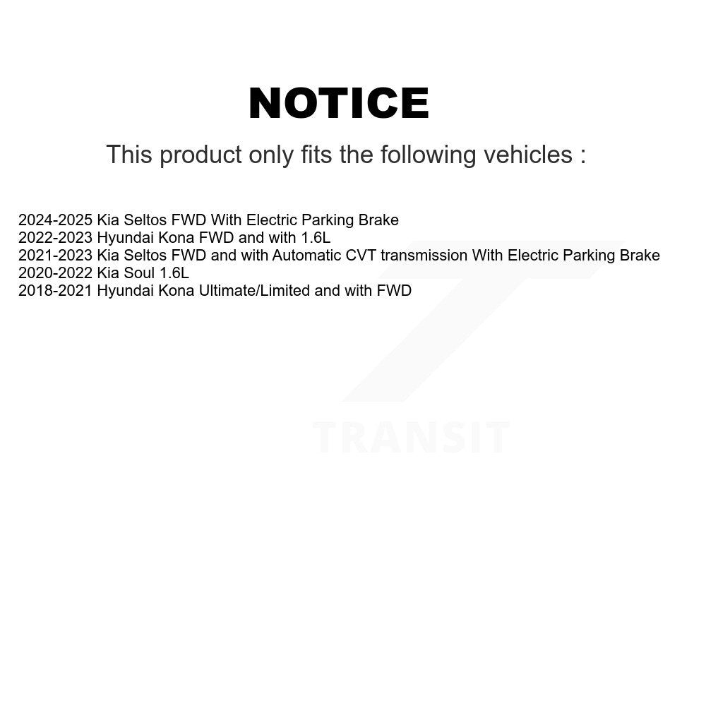 Rotor de frein à disque arrière (1 pièce seulement) pour Hyundai Kona Kia Seltos Soul 8-982363