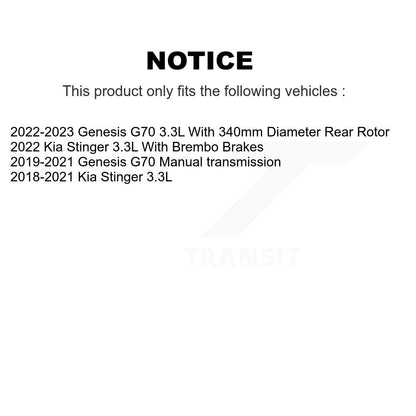 Rotor de frein à disque arrière (1 pièce seulement) pour Genesis G70 Kia Stinger 8-982546