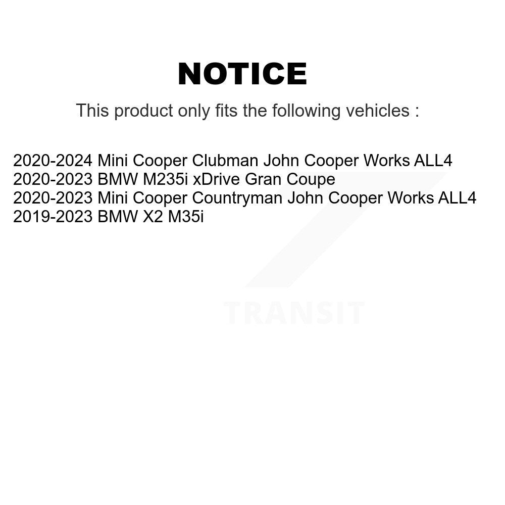 Rotor de frein à disque arrière (1 pièce seulement) pour Mini Cooper Countryman BMW X2 M235i