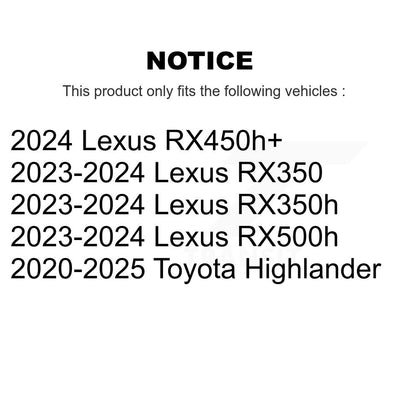 Rotor de frein à disque arrière (1 pièce seulement) pour Toyota Highlander Lexus RX350 RX350h