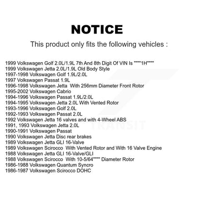 Rotor de frein à disque avant (1 pièce seulement) pour Volkswagen Jetta Cabrio Golf Passat