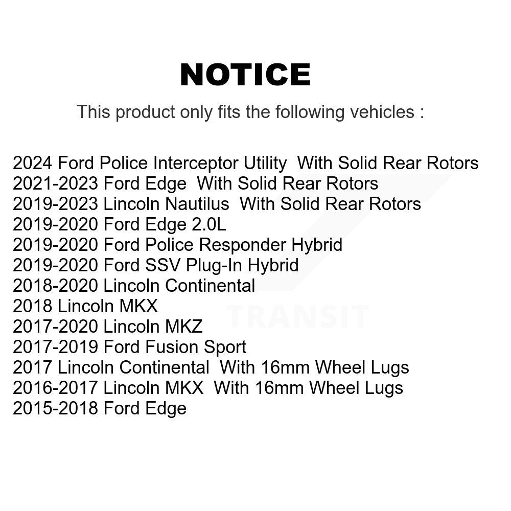 Rotor de frein à disque arrière (1 pièce seulement) pour Ford Edge Fusion Lincoln Nautilus MKX