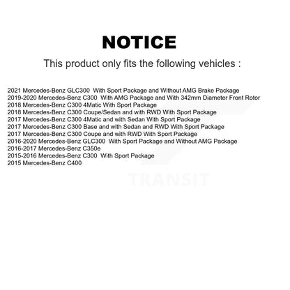 Rotor de frein à disque avant (1 pièce seulement) pour Mercedes-Benz GLC300 C300 C400 C350e
