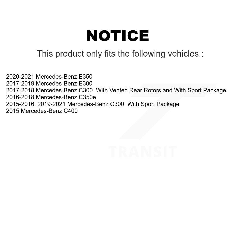 Rotor de frein à disque arrière (1 pièce seulement) pour Mercedes-Benz C300 E300 C400 E350 C350