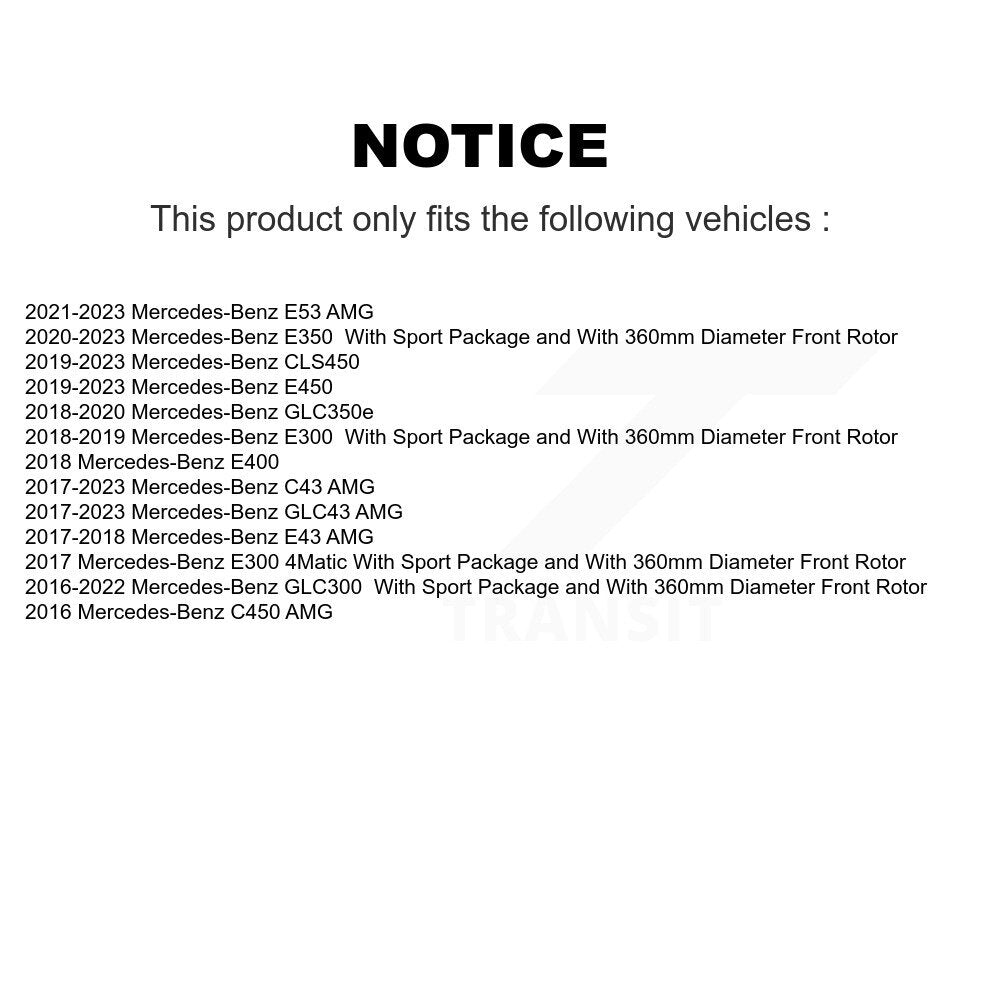 Rotor de frein à disque avant (1 pièce seulement) pour Mercedes-Benz GLC300 C43 AMG GLC43 E5