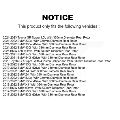 Rotor de frein à disque arrière droit (1 pièce seulement) pour BMW X3 330i xDrive X4 530i Toyot