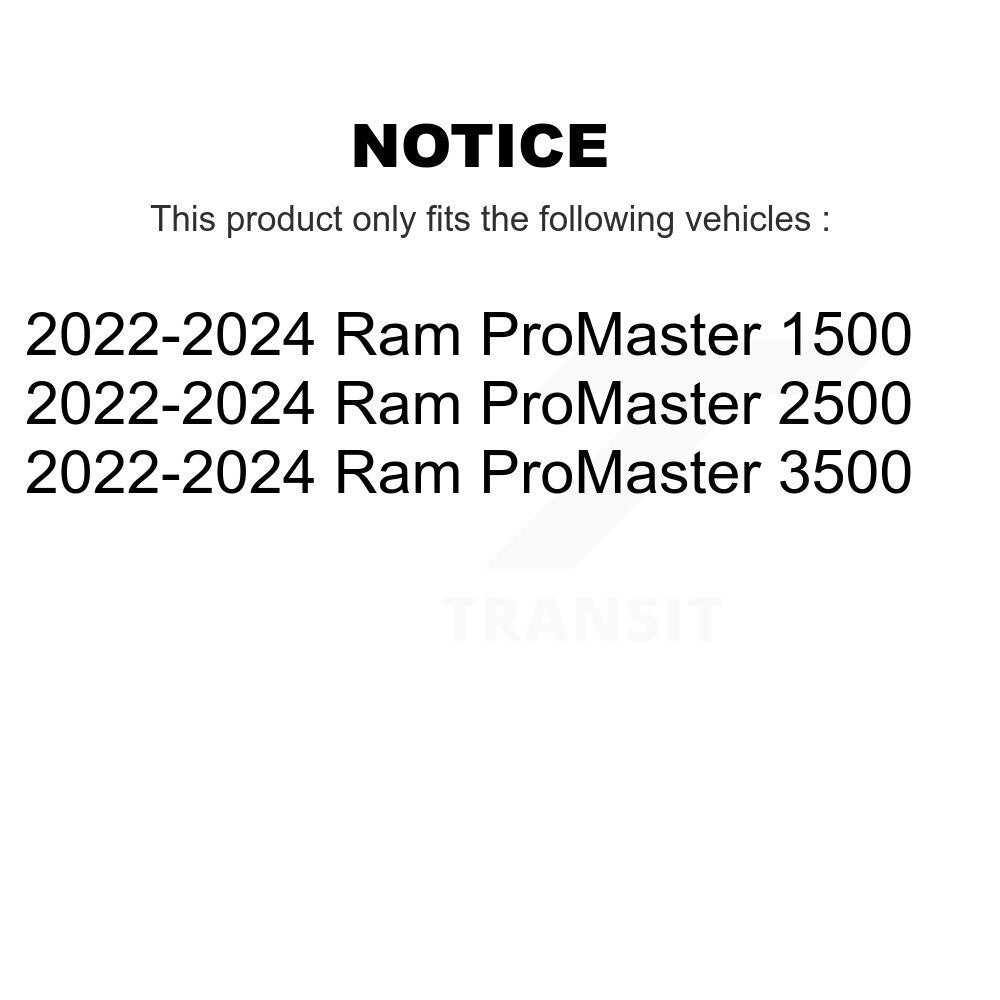 Rotor de frein à disque arrière (1 pièce seulement) pour 2022-2024 Ram ProMaster 3500 2500 1500