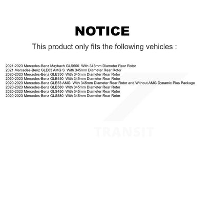 Rotor de frein à disque arrière (1 pièce seulement) pour Mercedes-Benz GLE450 GLE350 GLS450 AMG