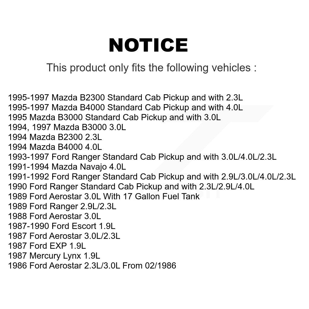 Pompe à carburant électrique dans le réservoir, pour Ford Ranger Mazda B4000 B3000 B2300 Aerostar EXP