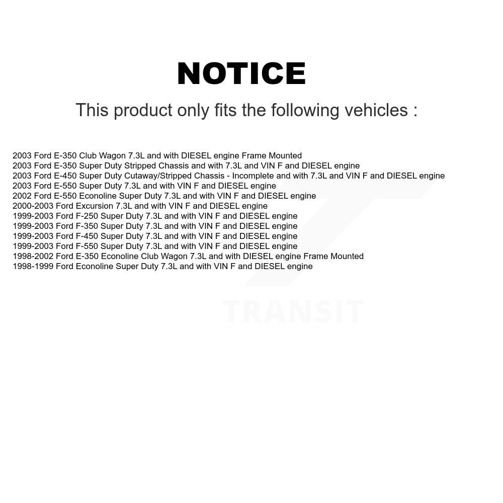 Pompe à carburant électrique pour Ford F-350 Super Duty F-250 E-350 Excursion Econoline