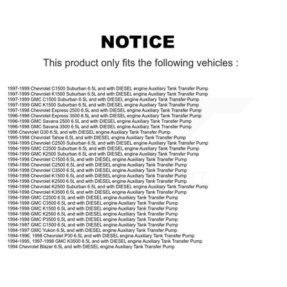 Pompe à carburant électrique pour Chevrolet GMC K1500 C1500 K2500 C2500 K3500 banlieue 350