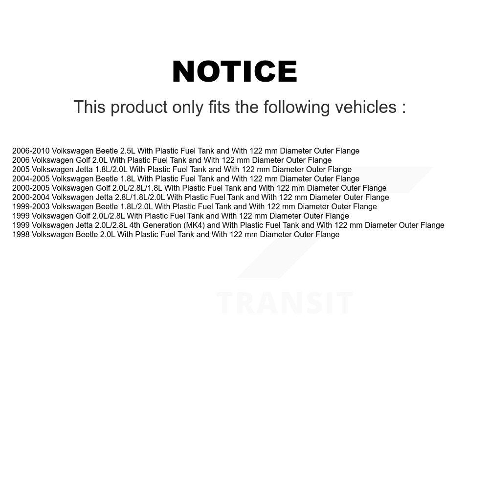 Ensemble de Module de pompe à carburant pour Volkswagen Jetta Golf Beetle AGY-00310459