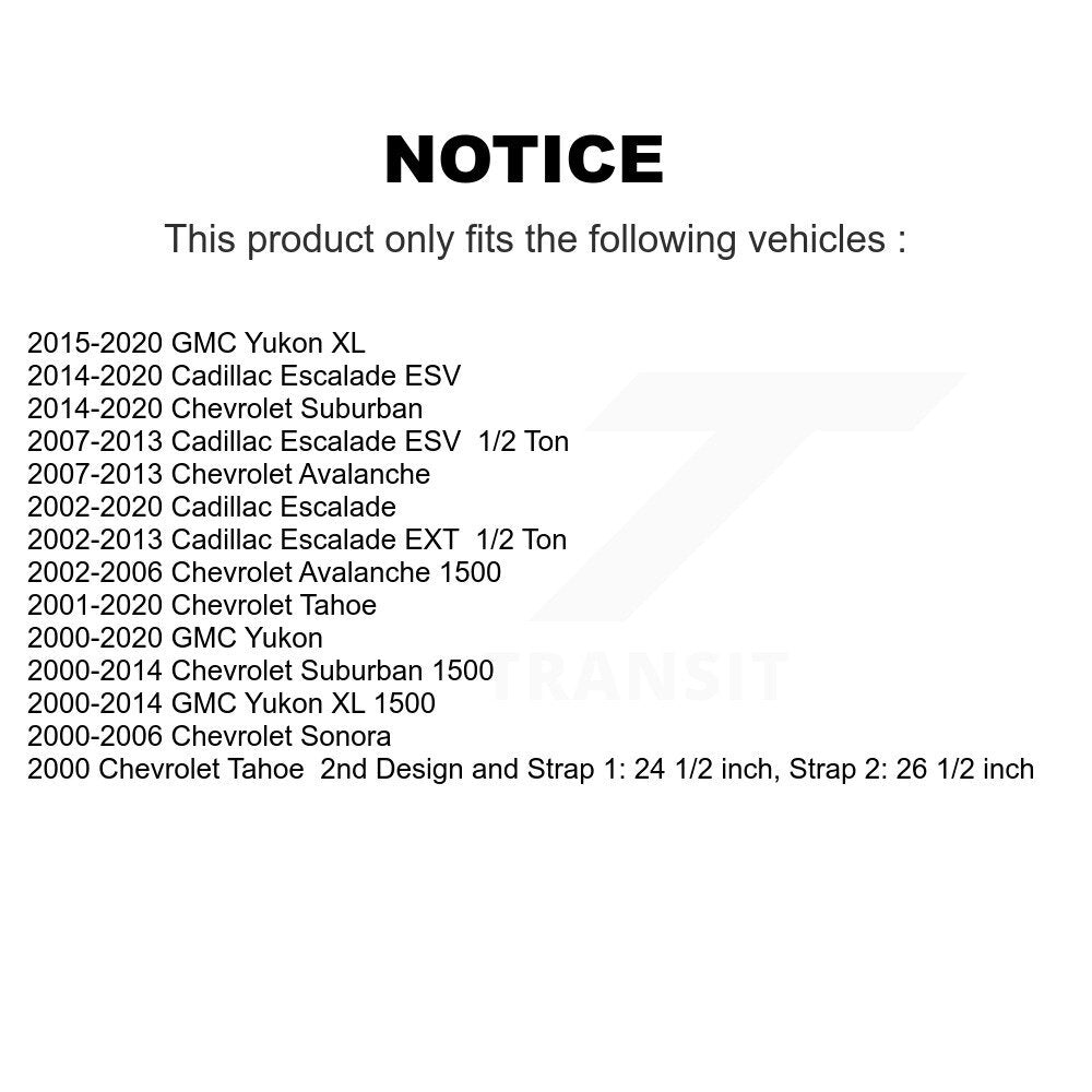 Sangle de réservoir de carburant, pour Chevrolet GMC Tahoe Yukon Cadillac Avalanche Escalade 1500