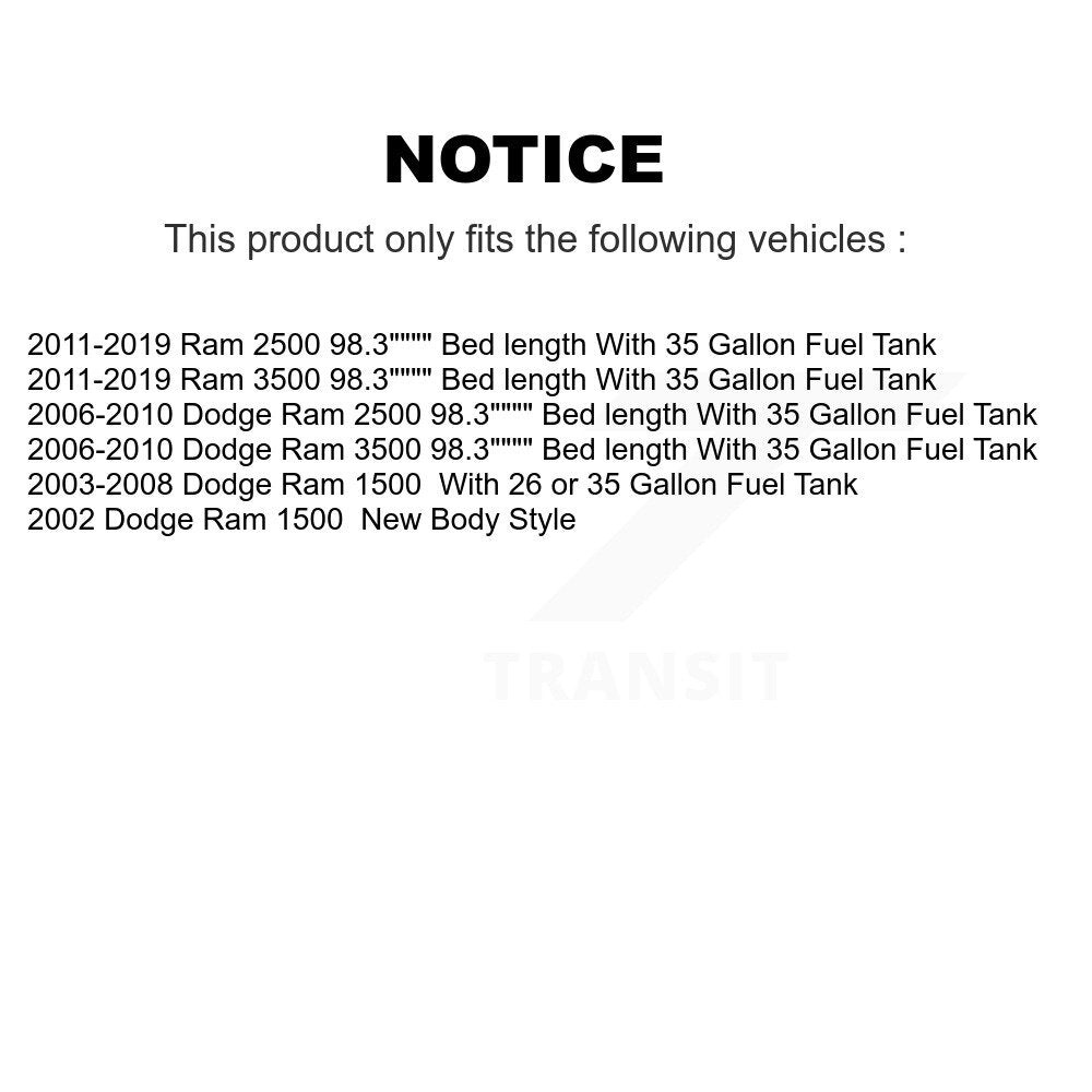 Sangle de réservoir de carburant pour Dodge Ram 1500 2500 3500 AGY-01110296