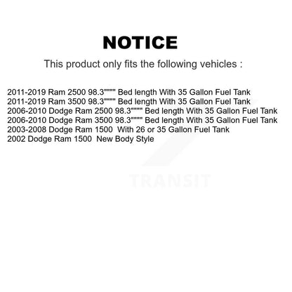 Sangle de réservoir de carburant pour Dodge Ram 1500 2500 3500 AGY-01110296