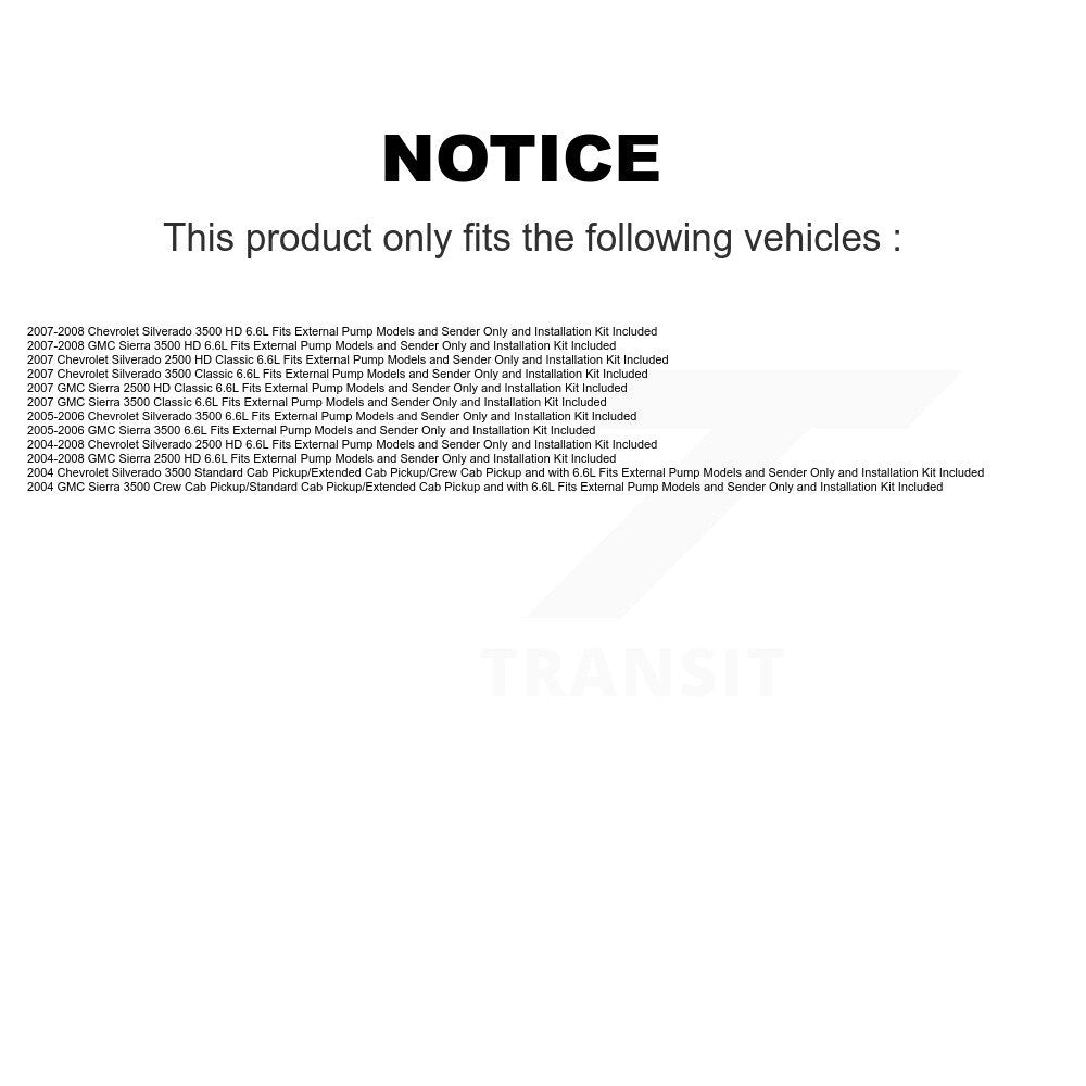 Ensemble de Module de pompe à carburant primaire pour GMC Chevrolet Sierra 2500 HD Silverado
