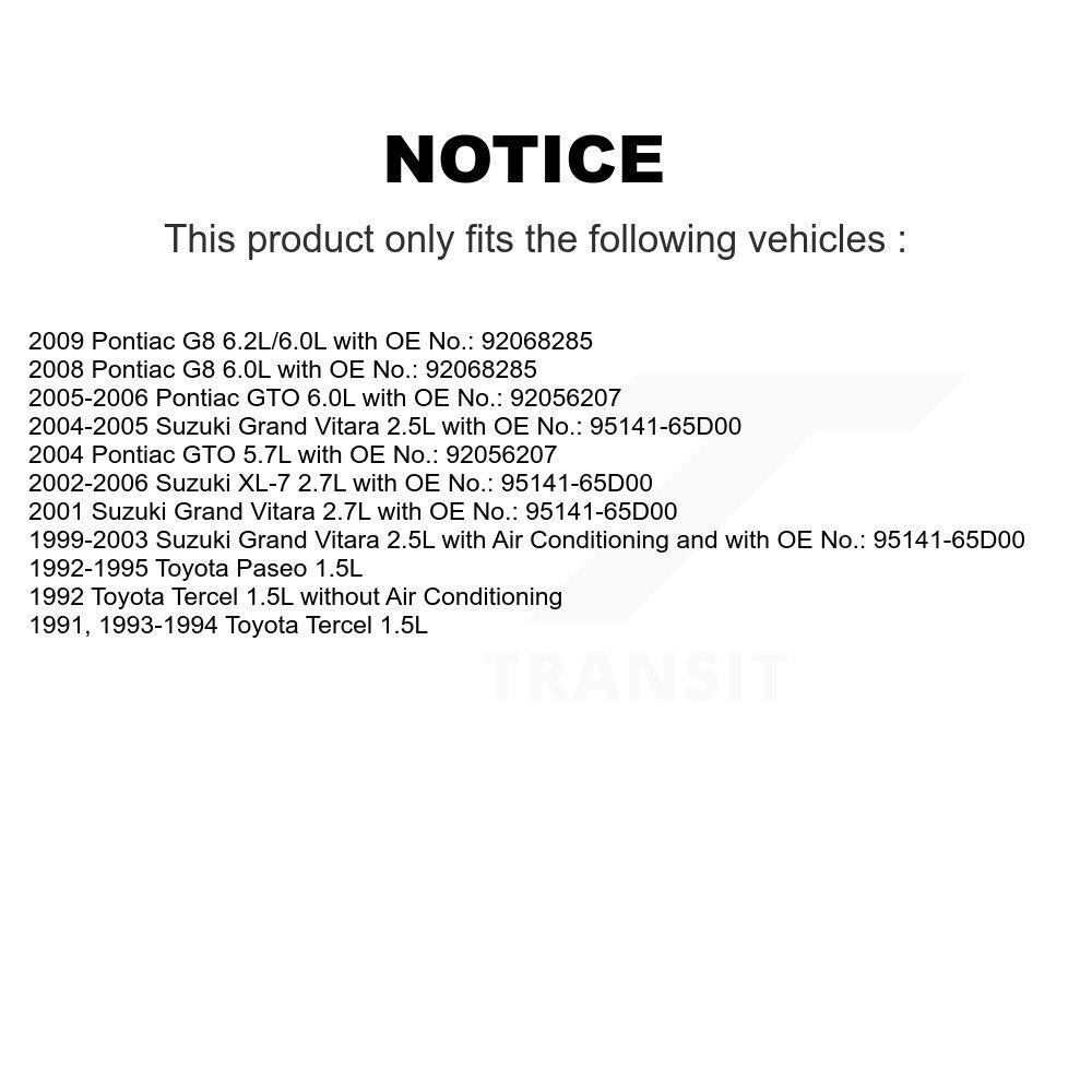Courroie d'entraînement accessoire pour Suzuki Grand Vitara XL-7 Pontiac G8 Toyota Tercel GTO