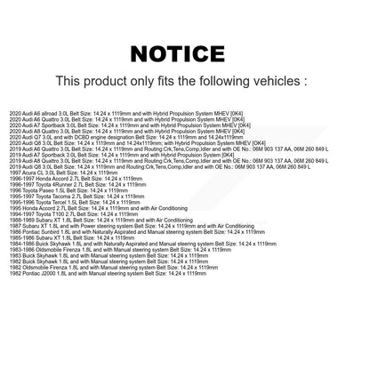 Courroie d'entraînement accessoire pour Audi Toyota 4Runner Q8 Honda Accord Tacoma Q7 Tercel A