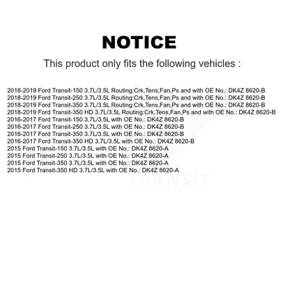 Courroie d'entraînement accessoire pour Ford Transit-250 Transit-150 Transit-350 HD 3,7l/3,5l