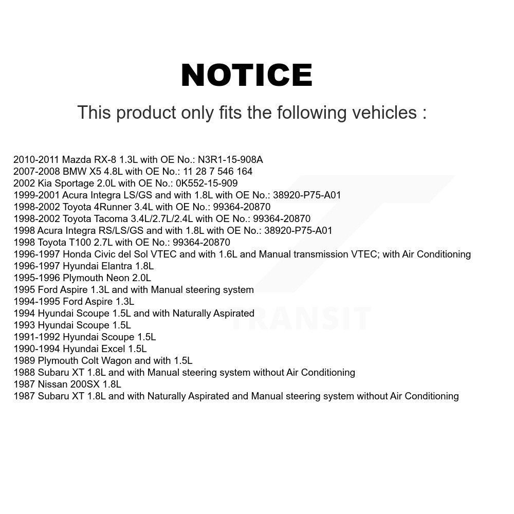 Courroie d'entraînement accessoire pour Toyota 4Runner Tacoma BMW X5 Acura Integra Honda Civic