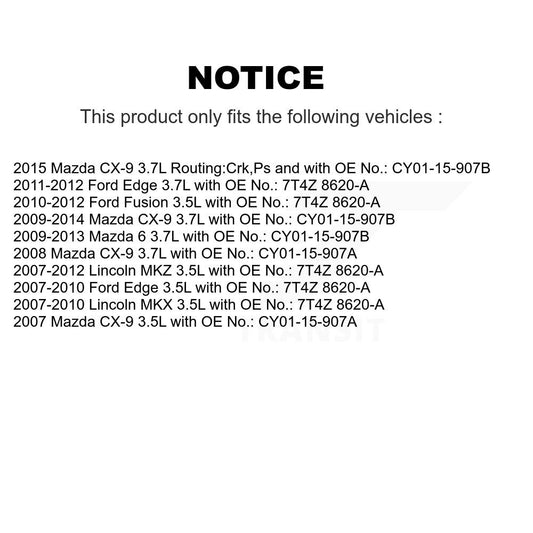 Courroie d'entraînement accessoire de direction assistée, pour Ford Edge Fusion Mazda 6 Lincoln CX-9