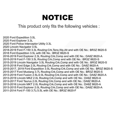 Courroie d'entraînement accessoire pour Ford F-150 Explorer Fusion Edge Mustang Expedition MKZ
