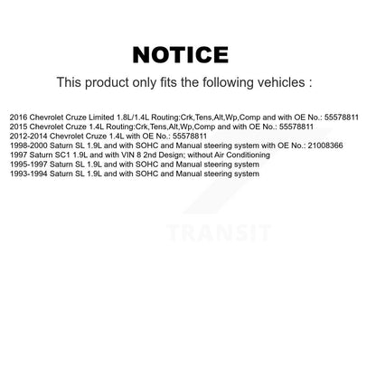 Courroie d'entraînement accessoire pour Chevrolet Cruze Limited Saturn SL SC1 BAN-5PK1400