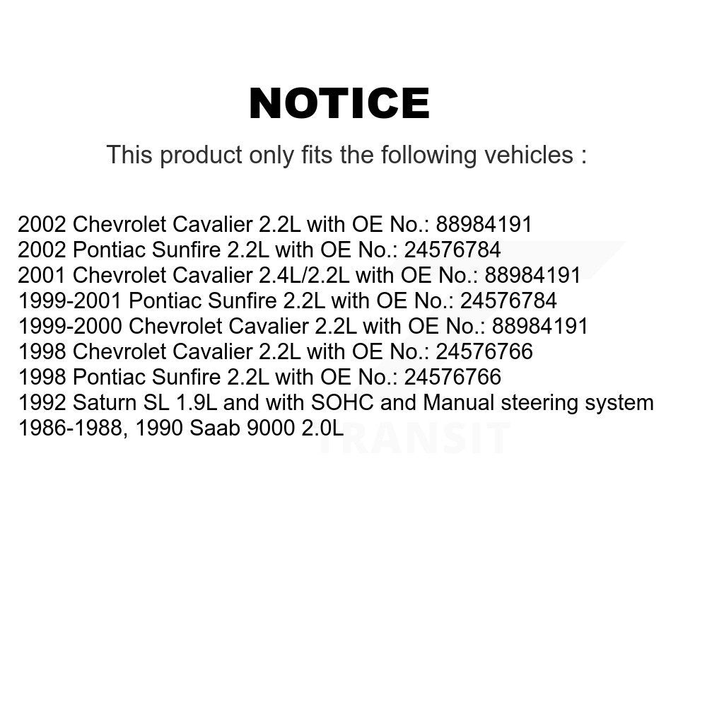 Courroie d'entraînement d'accessoire de direction assistée d'alternateur pour Chevrolet Cavalier Pontiac S