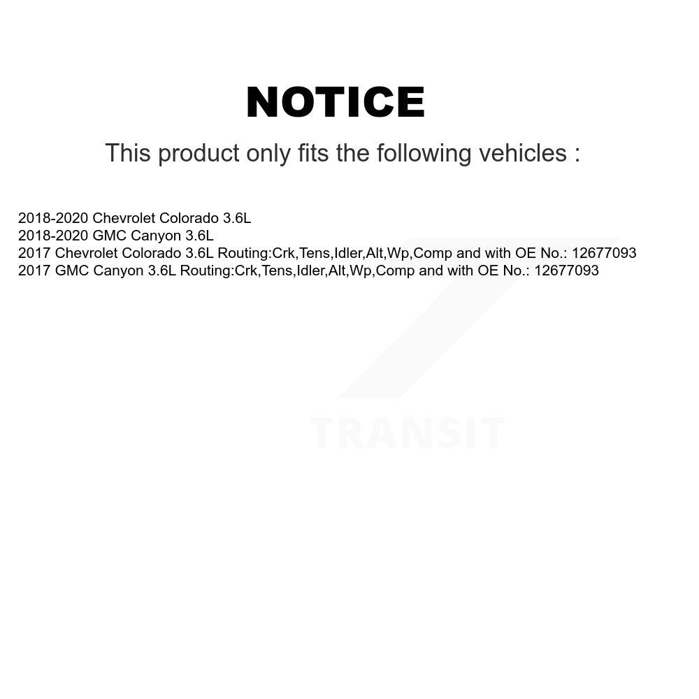 Courroie d'entraînement accessoire pour Chevrolet Colorado GMC Canyon 3,6l BAN-5PK1890