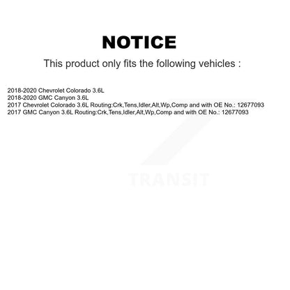 Courroie d'entraînement accessoire pour Chevrolet Colorado GMC Canyon 3,6l BAN-5PK1890