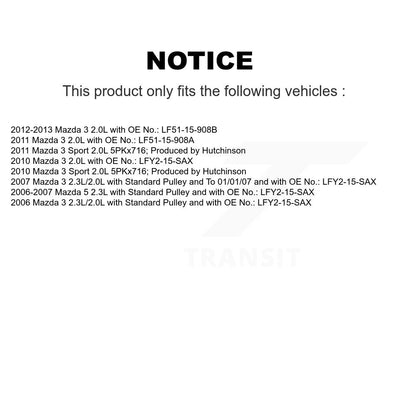 Courroie d'entraînement accessoire de climatisation pour Mazda 3 5 Sport BAN-5PK691F